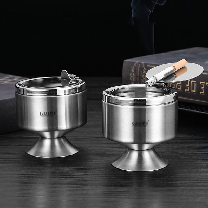 Cendrier Inox Avec Couvercle