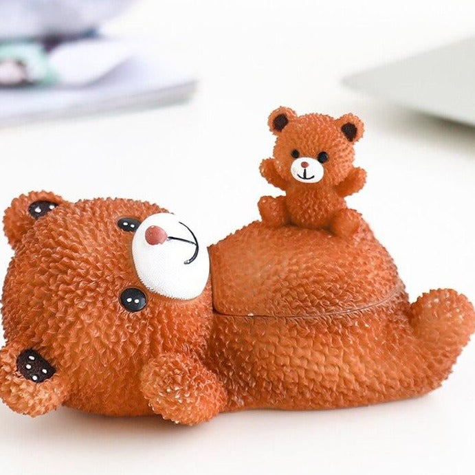 cendrier ours brun