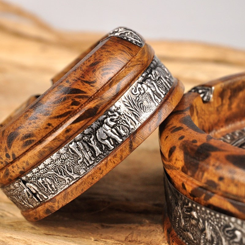 Cendrier En Bois Ancien