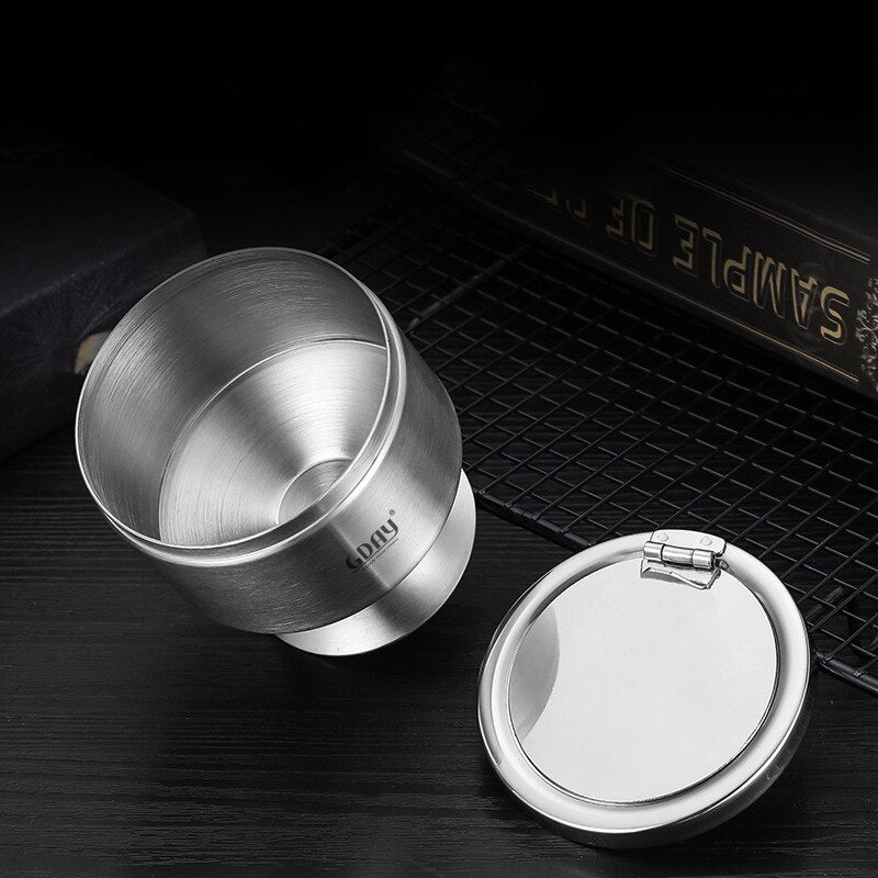 Cendrier Inox Avec Couvercle