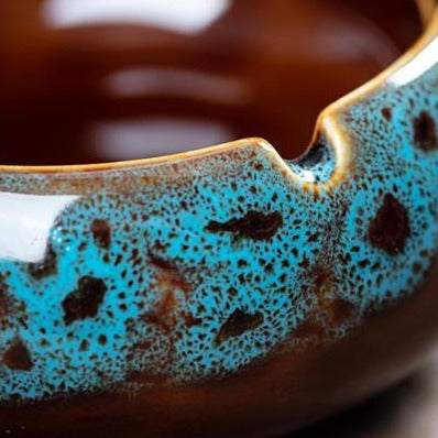 Cendrier Fermé Bleu et Vert | Cendrier-france