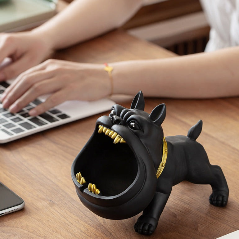 cendrier bouledogue français noir