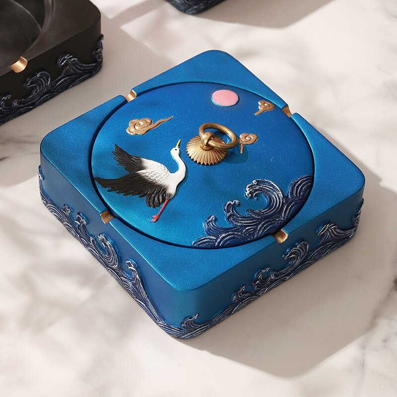cendrier grand format bleu