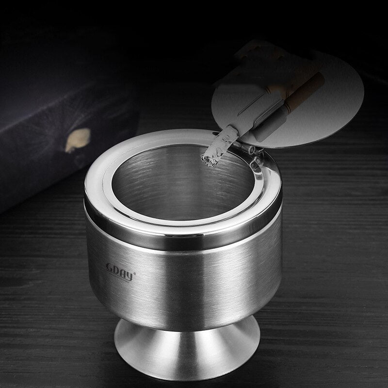Cendrier Inox Avec Couvercle