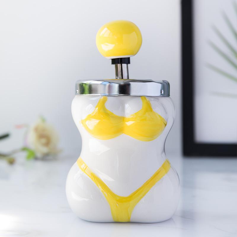 cendrier sexy jaune