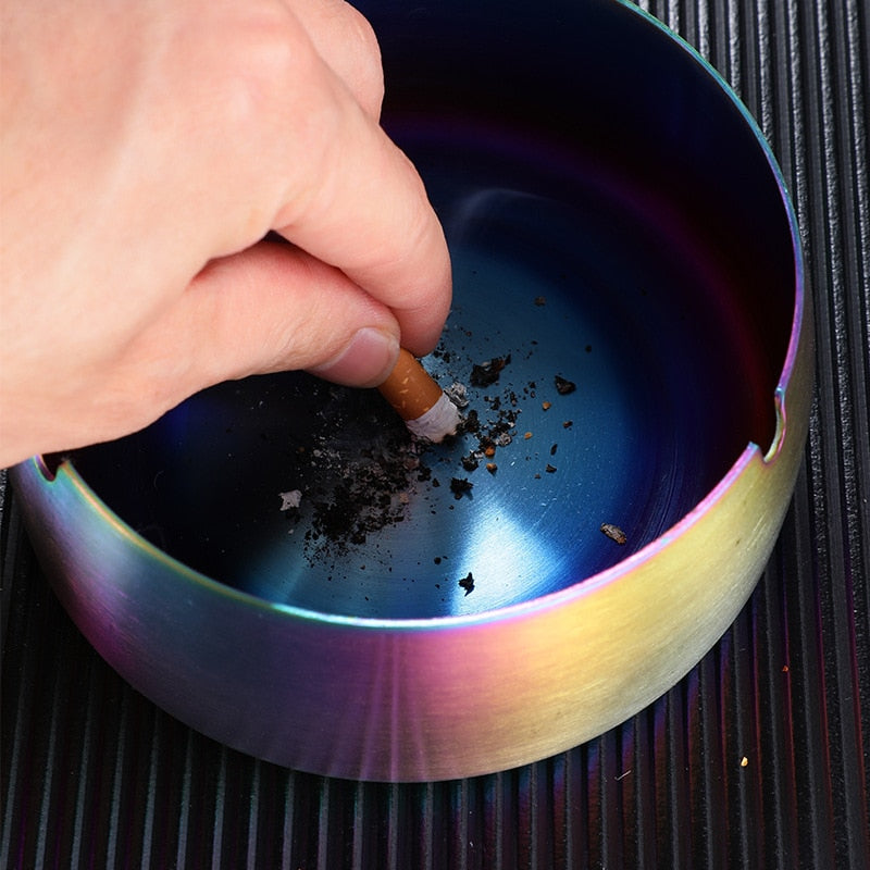gros cendrier design inox