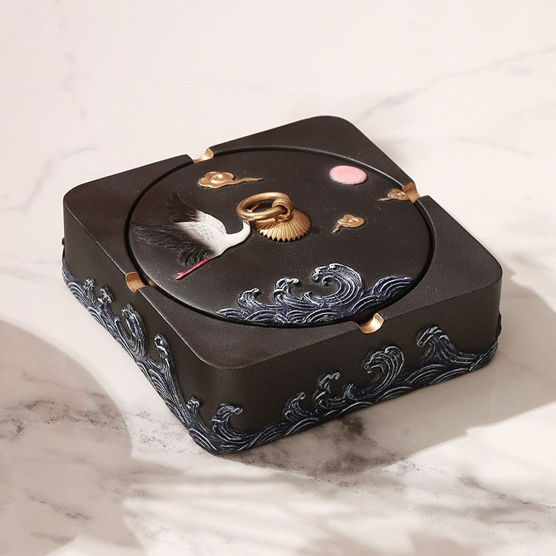 cendrier grand format noir