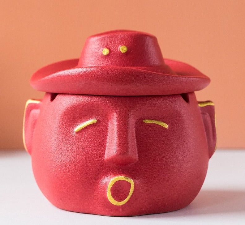 cendrier atypique rouge