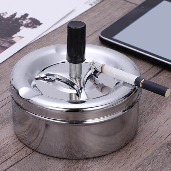 Cendrier poussoir en inox