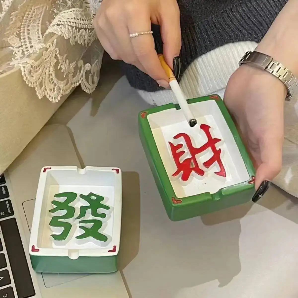 Cendrier Tuile Mahjong
